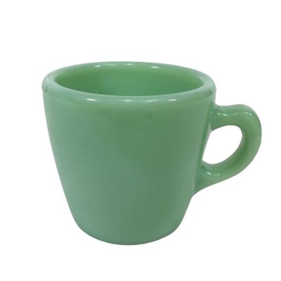 Vtg Jadeite Green Fire King Thick C Restaurant Ware Coffee Mug Anchor Hocking - Picture 2 of 9
